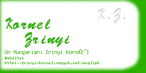 kornel zrinyi business card